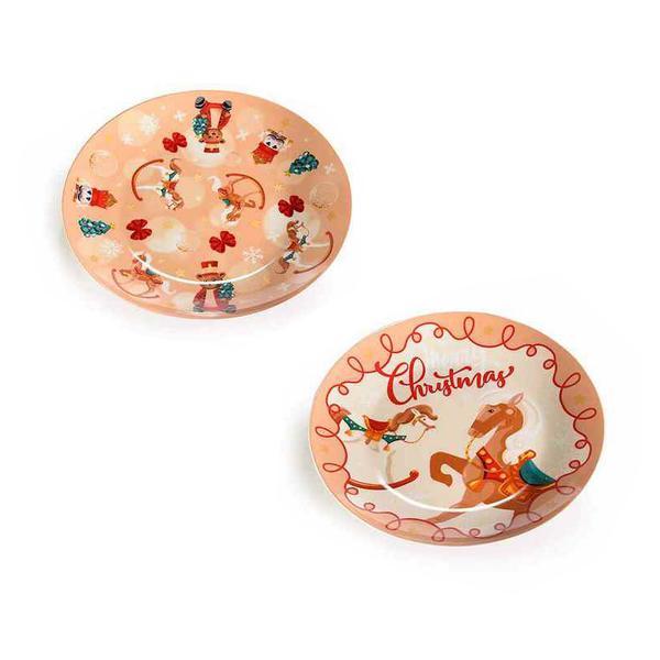 Set 2 platouri portelan christmas 20.5 cm