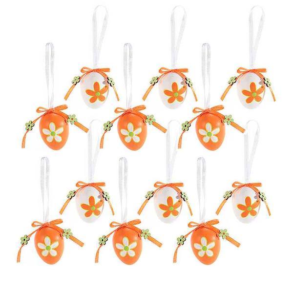 Set 12 oua decorative din plastic 76b 3x4 cm