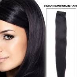 Extensii clip - on veritable cu 10 piese, lungime 65 cm , culoare negru natural ( # 1 b )