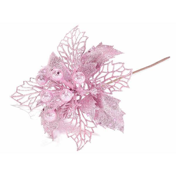 Set 5 craciunite artificiale roz 15x24 cm