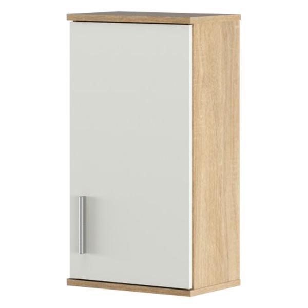 Dulap suspendat mdf natur stejar sonoma alb mat lessy 38x25x72 cm 