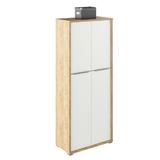 Dulap cu polite mdf natur stejar artizan alb Rioma 75x38x182.6 cm