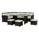 Set mobilier gradina maro crem Stark 229x175x76 cm