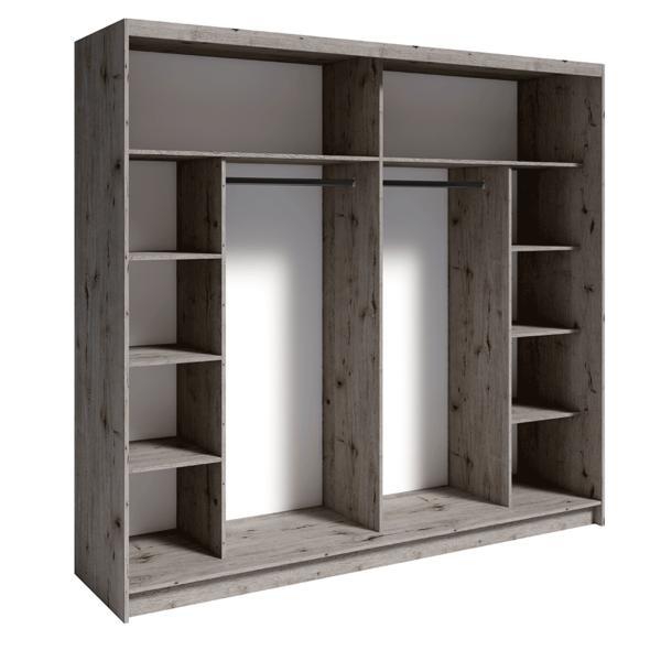 Set mobilier dormitor mdf maro stejar wellington togos 230x62x215 cm