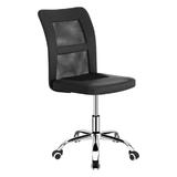Scaun de birou piele ecologica negru crom Idor 45x59x90-100 cm 