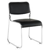 Scaun conferinta piele ecologica neagra Bulut 50x56x76 cm 