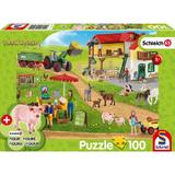 Puzzle 100 piese: Ferma si piata + figurina