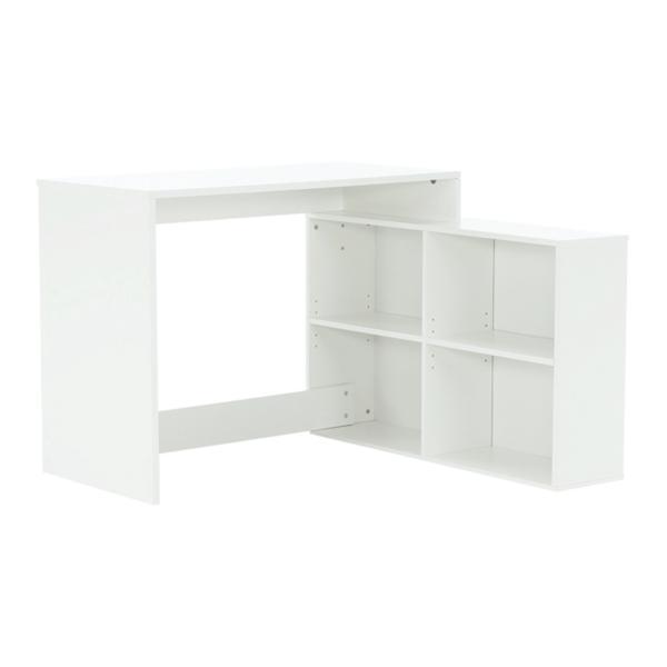 Birou cu etajera alb korner 100/120x29/50x76 cm