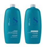 Pachet pentru Par Cret sau Ondulat - Semi di Lino Curls Hydrating Co-Wash Alfaparf Milano: Sampon 1000 ml + Balsam 1000 ml