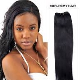 Extensii clip - on veritable cu 12 piese, lungime 65 cm , culoare negru natural ( # 1 b )