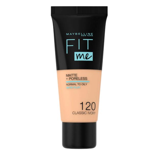 Fond de Ten - Maybelline Fit Me! Matte + Poreless Normal to Oily Skin, nuanta 120 Classic Ivory, 30 ml