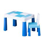 Masuta plastic copii cu 1 scaun Albastru MF 001, pentru cuburi sau simpla