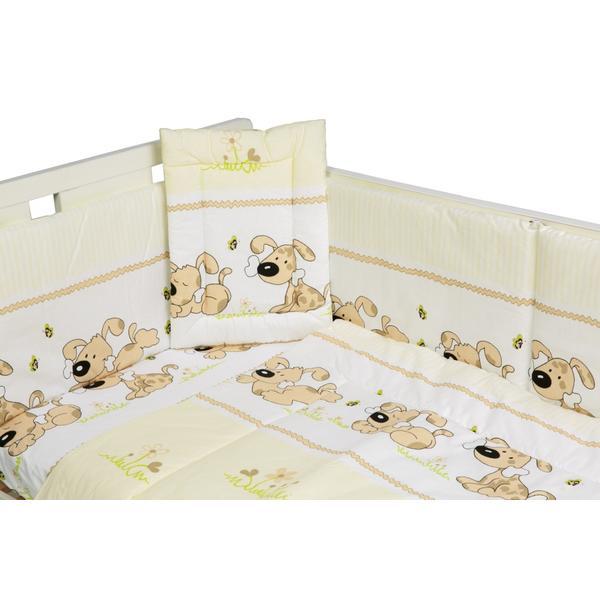 Lenjerie patut cu 4 piese puppy beige