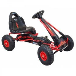 Kart cu pedale pentru copii cu roti gonflabile Top Racer Red