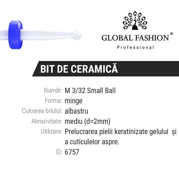 Bit ceramica cuticula albastru, Global Fashion, M 3/32 Small Ball (M) image15