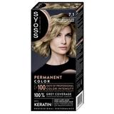 Vopsea de Par Permanenta - Syoss Professional Performance Permanent Coloration Baseline, nuanta 7-1 Natural Medium Blond