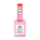 Baza Rubber Base Coat, French Neon, Global Fashion, 15 ml, Rosu 11