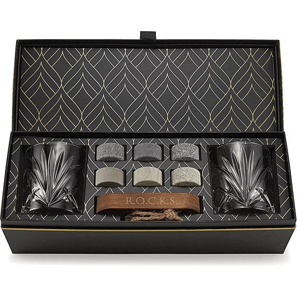 Set pahare whisky cu pietre The Connoisseur's Set - Palm Glass Edition
