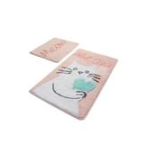Set 2 covorase baie Cat, 60 x 100 cm, 50 x 60 cm, Roz, PEMBE800073