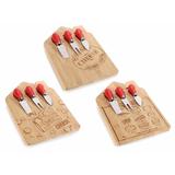 Set Craciun 3 platouri lemn servire branzeturi 20x30 cm