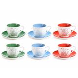 Set 6 cesti cu farfurioara Craciun 6.5x5 cm