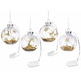 Set 12 globuri sticla cu led 7.5 cm