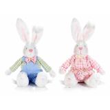 Set 2 figurine Iepurasi din textil 18x14x30 cm