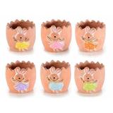 Set 6 decoratiuni din ceramica model Oua si Iepurasi 12x11x10 cm