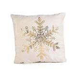 Set 2 perne Craciun catifea crem auriu 46x46 cm