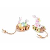 Set 2 figurine Iepurasi din polirasina 9x5x7 cm