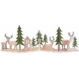 Decoratiune Craciun din lemn natur verde 60x20 cm