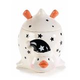 Borcan decorativ ceramica alba neagra model Pinguin 11x13x14 cm