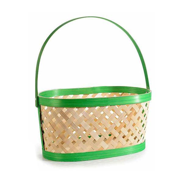 Cos bambus natur verde 30x16x34 cm
