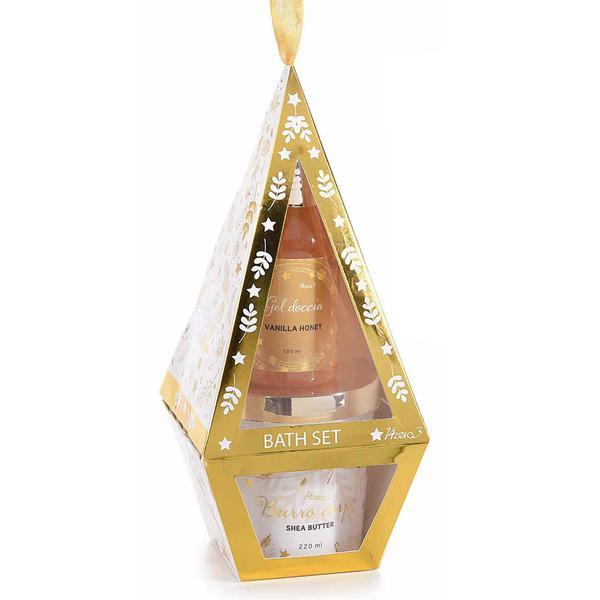 Set Cadou produse cosmetice Craciun gel dus 100ml + unt corp 220ml 10x10x22 cm