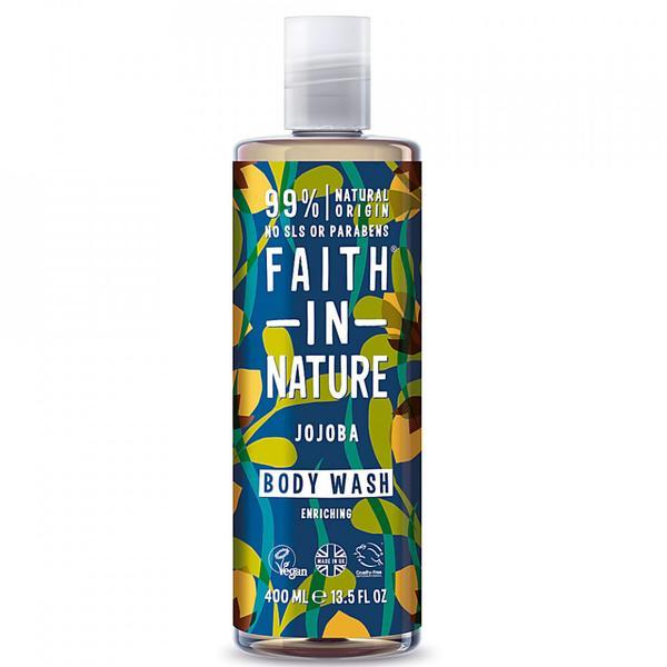 Gel de dus natural reconfortant cu jojoba, Faith in Nature, 400 ml 400
