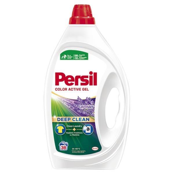 Detergent Lichid pentru Rufe Colorate cu Parfum de Lavanda - Persil Color Active Gel Deep Clean Lavender, 38 spalari, 1711 ml