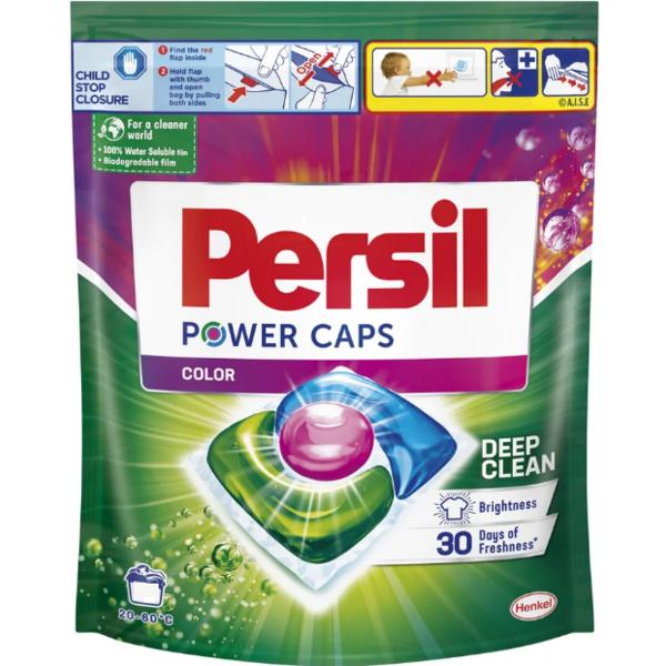 Detergent Capsule pentru Rufe Colorate - Persil Power Caps Color Deep Clean, 74 buc