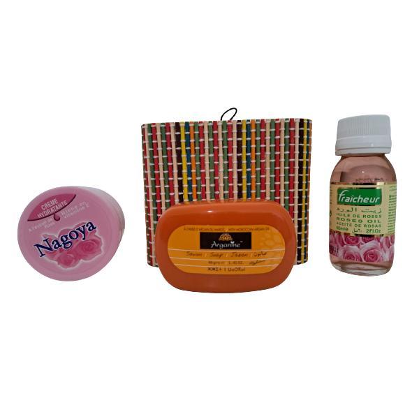 Set cadou cutie bambus crema cu ulei trandafir 100 ml, fraicheur ulei trandafir 60 ml, sapun cu ulei de argan 40 gr 100