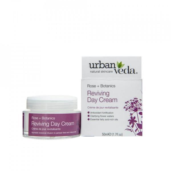 Crema de zi revigoranta cu ulei de trandafir de Damasc ten matur Reviving, Urban Veda, 50 ml crema
