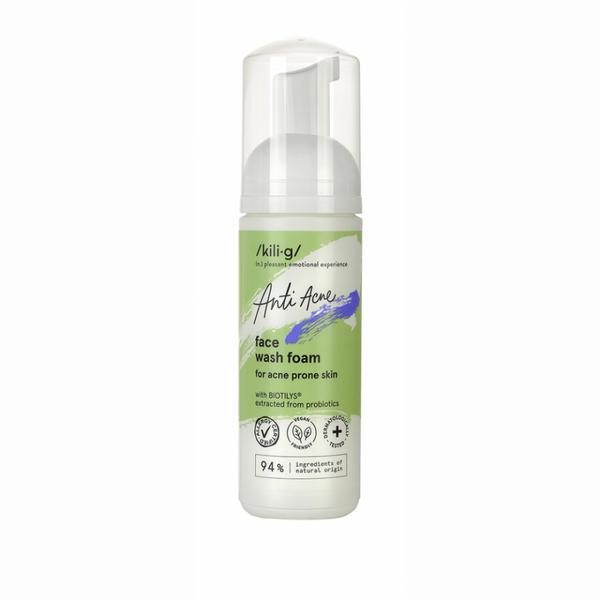 Spuma pentru curatare faciala pentru ten acneic sensibil Anti Acne, Kilig, 150 ml 150