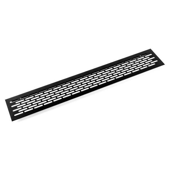 Grila ventilare din aluminiu, finisaj negru mat, 80x480 mm