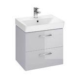 Baza si lavoar CSB2811 Slim, suspendat, sertare, gri, 34.7x46x50 cm