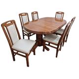 Set masa living SB Nork cires plus 6 scaune SB Tim cires, 74x90x160/200 cm