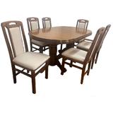 Set masa living SB Nork nuc plus 6 scaune SB Tim nuc, 74x90x160/200 cm