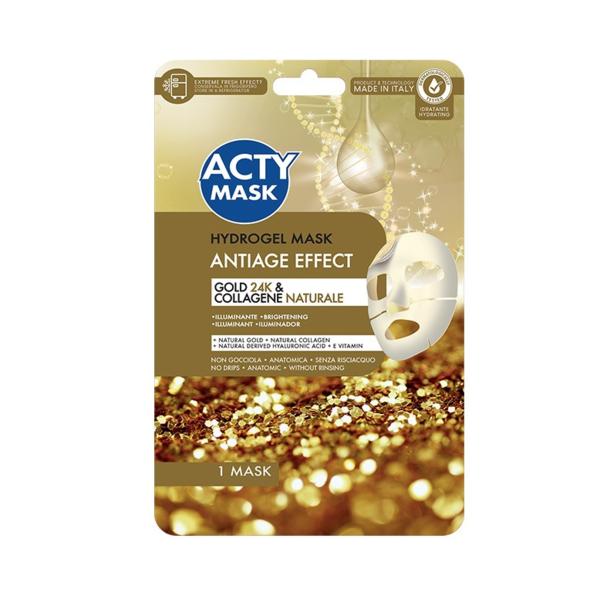 Masca de Fata Iluminatoare Anti-Imbatranire - Acty Mask Hydrogel Gold 24k, 1 buc