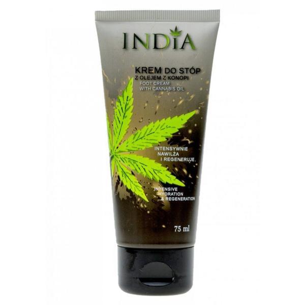 Crema pentru picioare, India Cosmetics, with Cannabis Oil, 75 ml