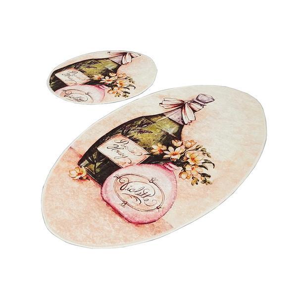 Set 2 Covorase baie Violeta, 60 x 100 cm, 50 x 60 cm, Antiderapant, Multicolor
