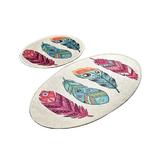 Set 2 Covorase baie Feather, 60 x 100 cm, 50 x 60 cm, Antiderapant, Multicolor