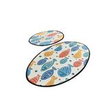 Set 2 Covorase baie Fish Colorful, 60 x 100 cm, 50 x 60 cm, Antiderapant, Multicolor