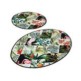 Set 2 Covorase baie Patch, 60 x 100 cm, 50 x 60 cm, Antiderapant, Multicolor